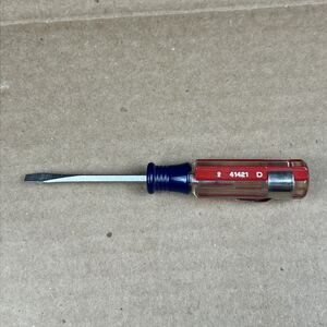 Craftsman 41421, 1/8" Forged Flat Slotted Tip Pocket Screwdriver w/ Clip, USA